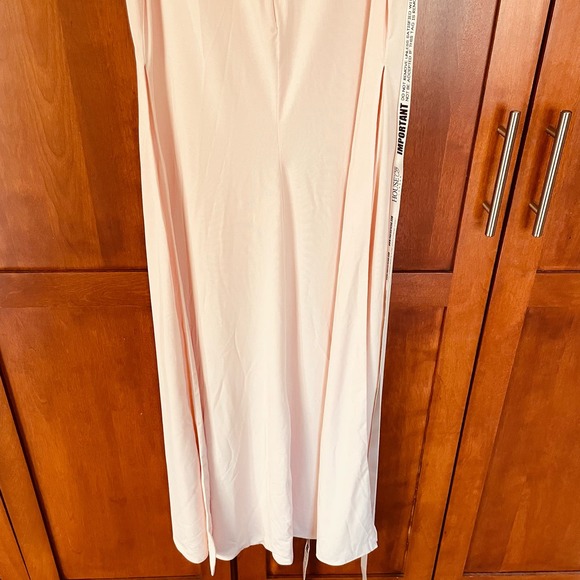 House of CB Aurelia Dress Maxi Thigh Slit Mesh Stretch Pink Size Small FLAW - Picture 10 of 12